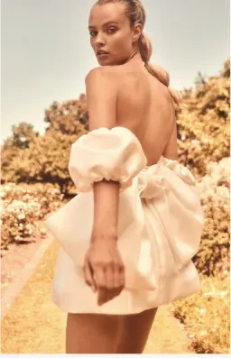 Marquise bridal - custom made 'Harmony' Mini dress for rent on The Volte - image 2