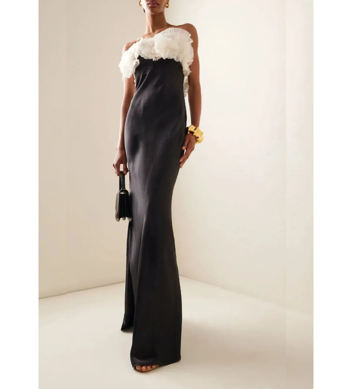 Rachel Gilbert Eyelar Gown Black/White Size 12 - Image 1