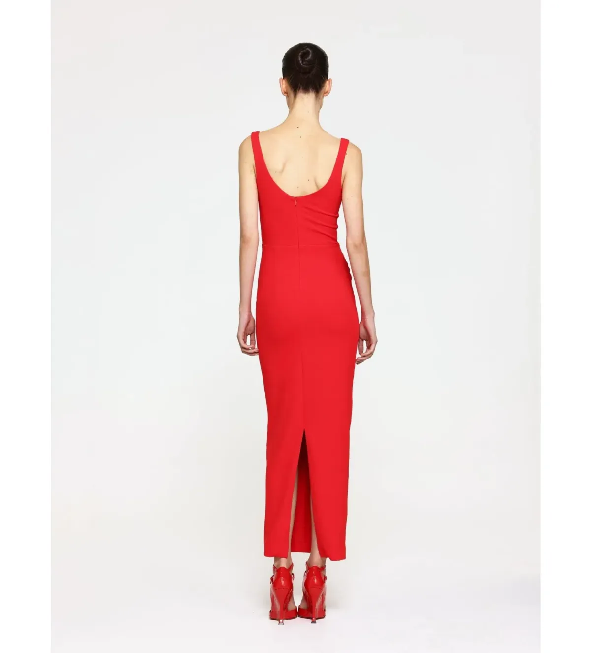 Effie Kats Gable Midi Dress Cherry Red Size 12 - Image 2