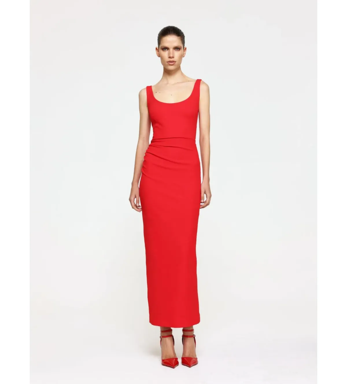 Effie Kats Gable Midi Dress Cherry Red Size 12 - Image 1