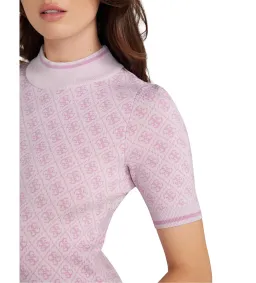 Guess Short Sleeve Lise 4G Logo Sweater Mini Dress Multi Print Size M/AU 12 for rent on The Volte - image 4