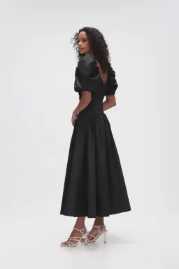 Aje Gabrielle Plunge Midi Dress Black Size 12 for rent on The Volte - image 3