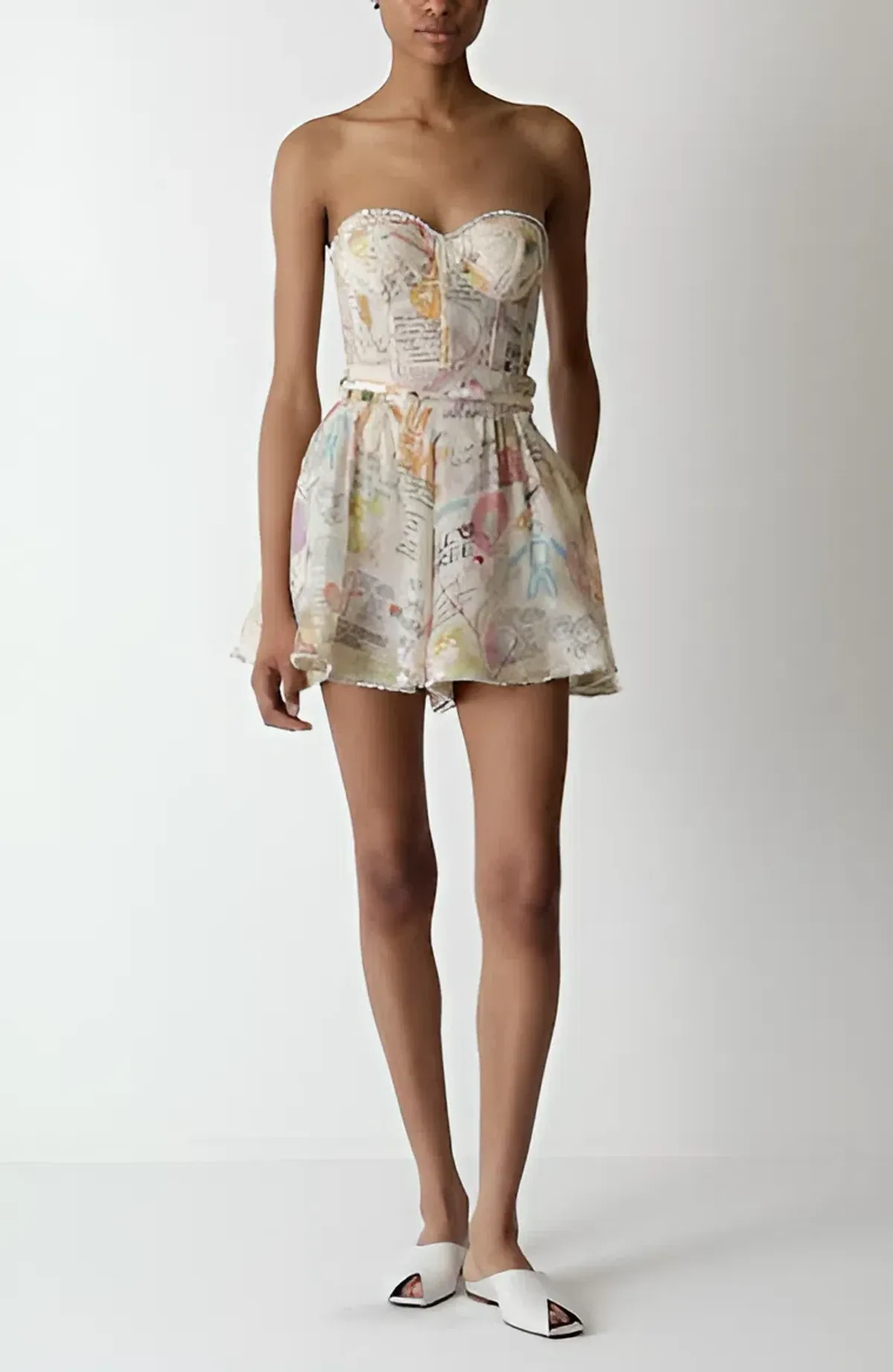 Zimmermann Crush Paneled Bodice and Shorts Set in Dear Diary Print Size 0 / AU 6 - Image 1