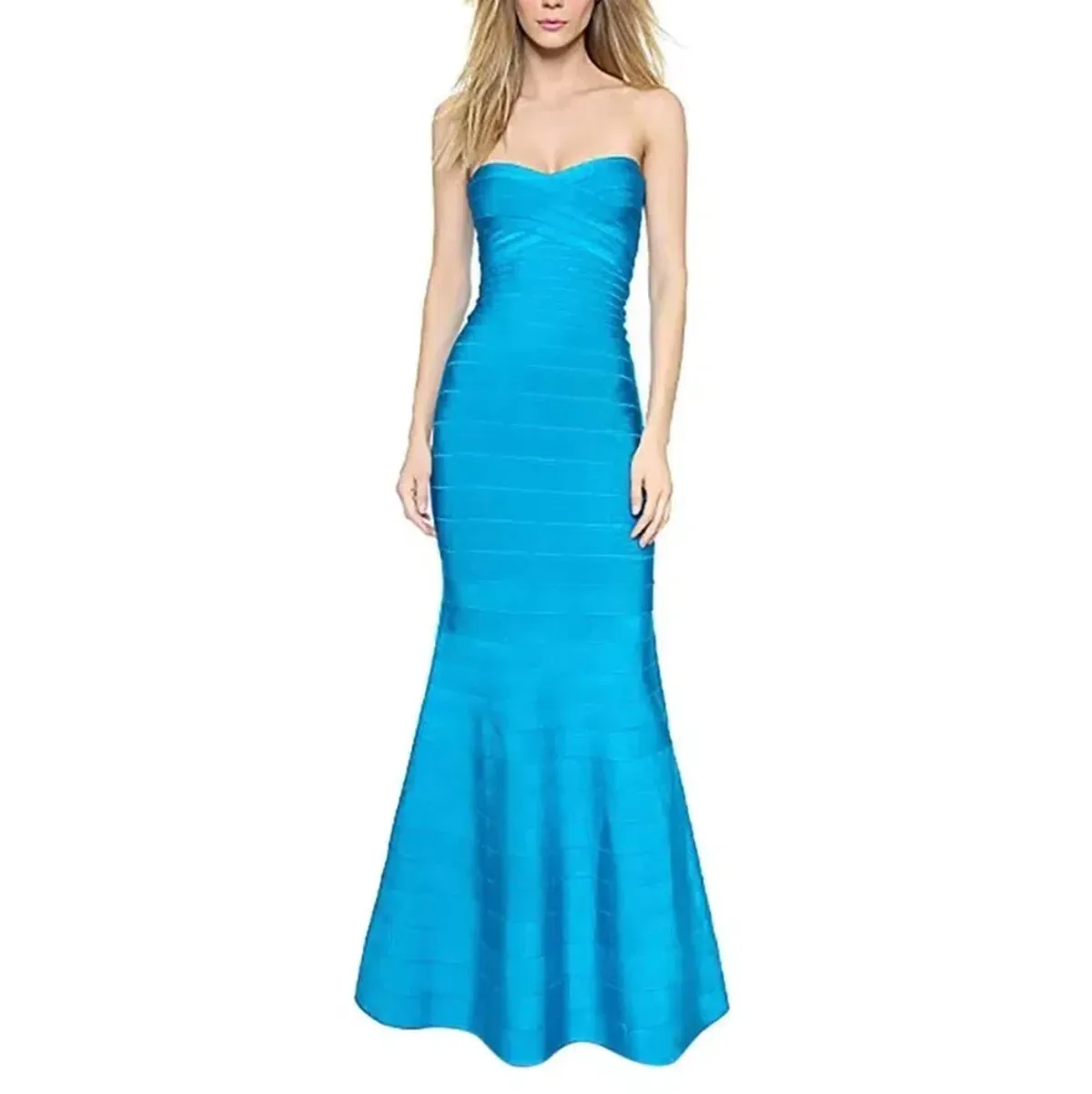 Herve Leger Blue Sara Gown Blue Size M/AU 8-10 - Image 1