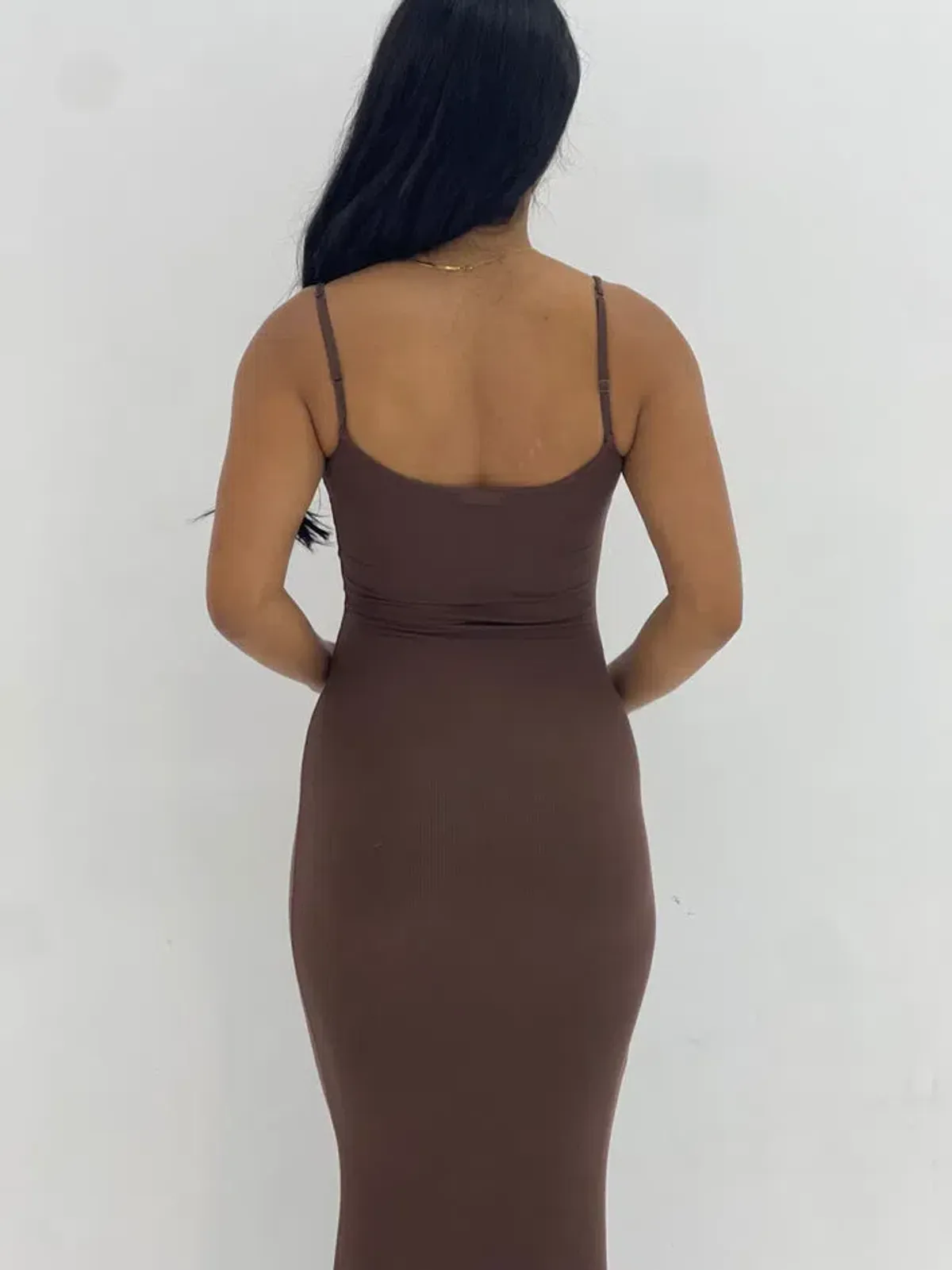 Skims Soft Lounge Long Slip Dress Maxi Brown Size 10/S - Image 4