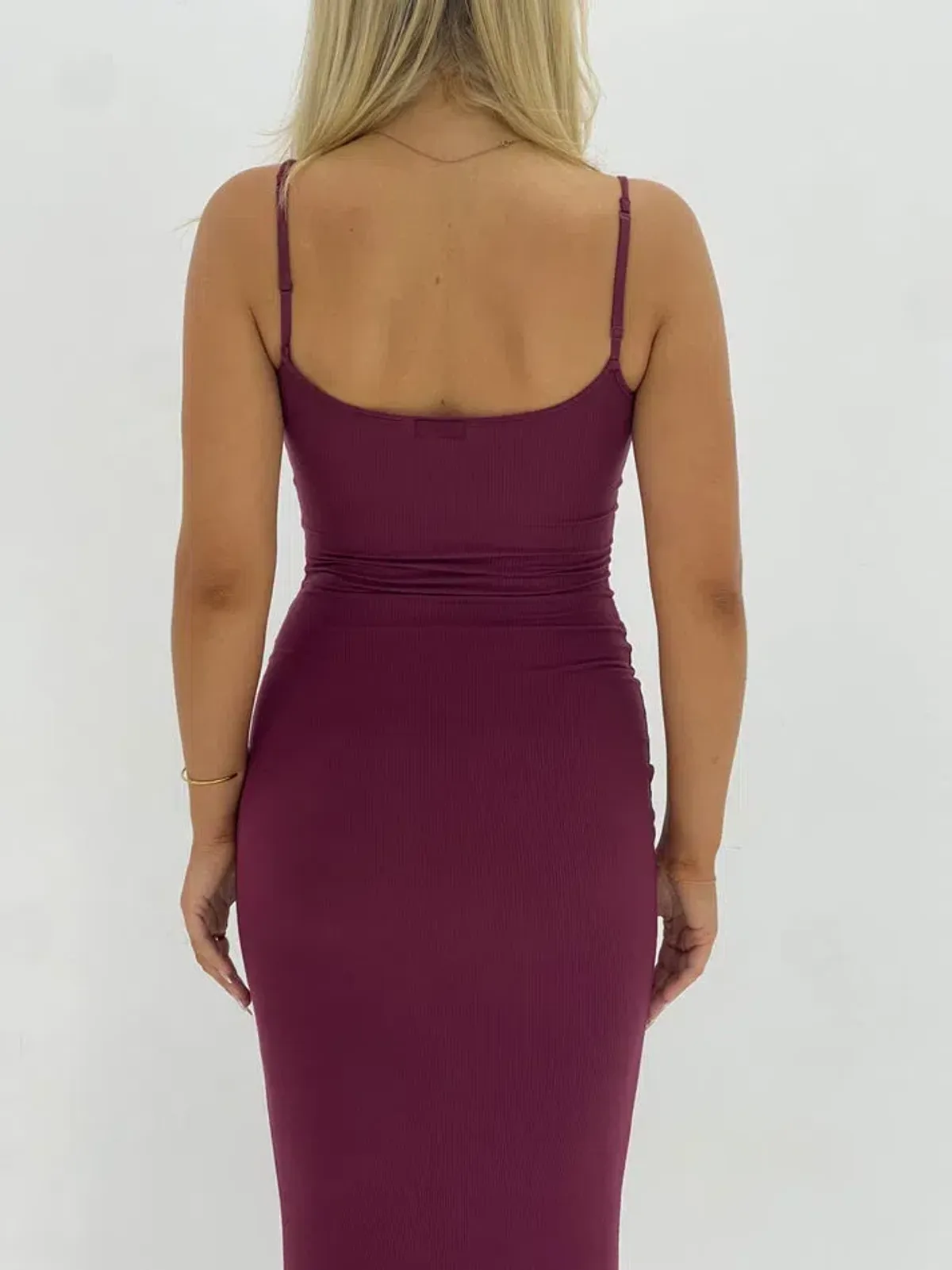Skims Soft Lounge Long Slip Dress Maxi Wine Size 10/S - Image 4