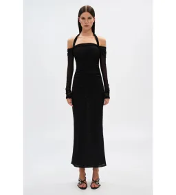 MISHA Sonnet Mesh Maxi Dress Black Size 14/XL for rent on The Volte - image 1