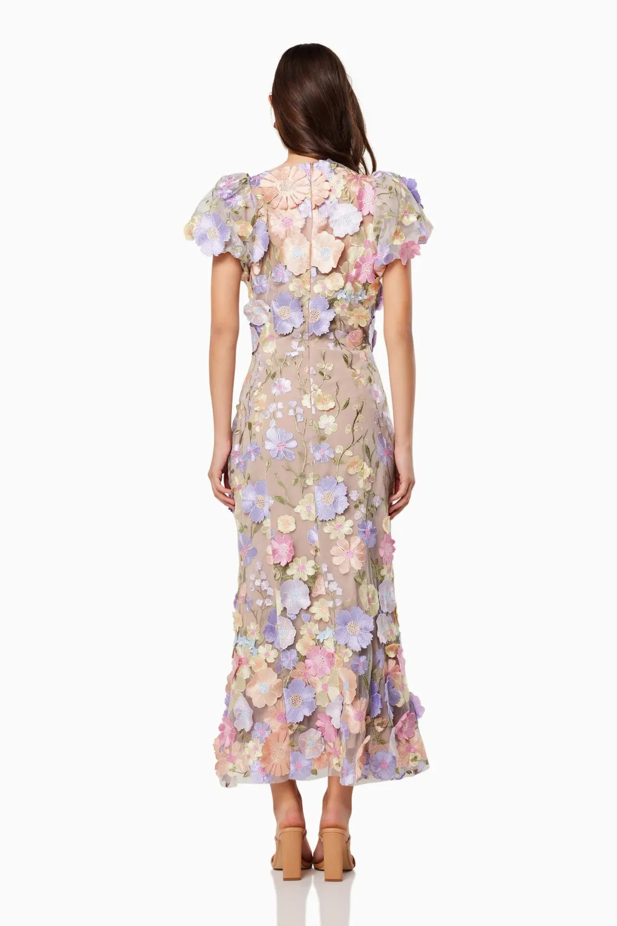 Elliatt Astraea 3D Lace Maxi Dress In Purple Size S/Au 8 - Image 3