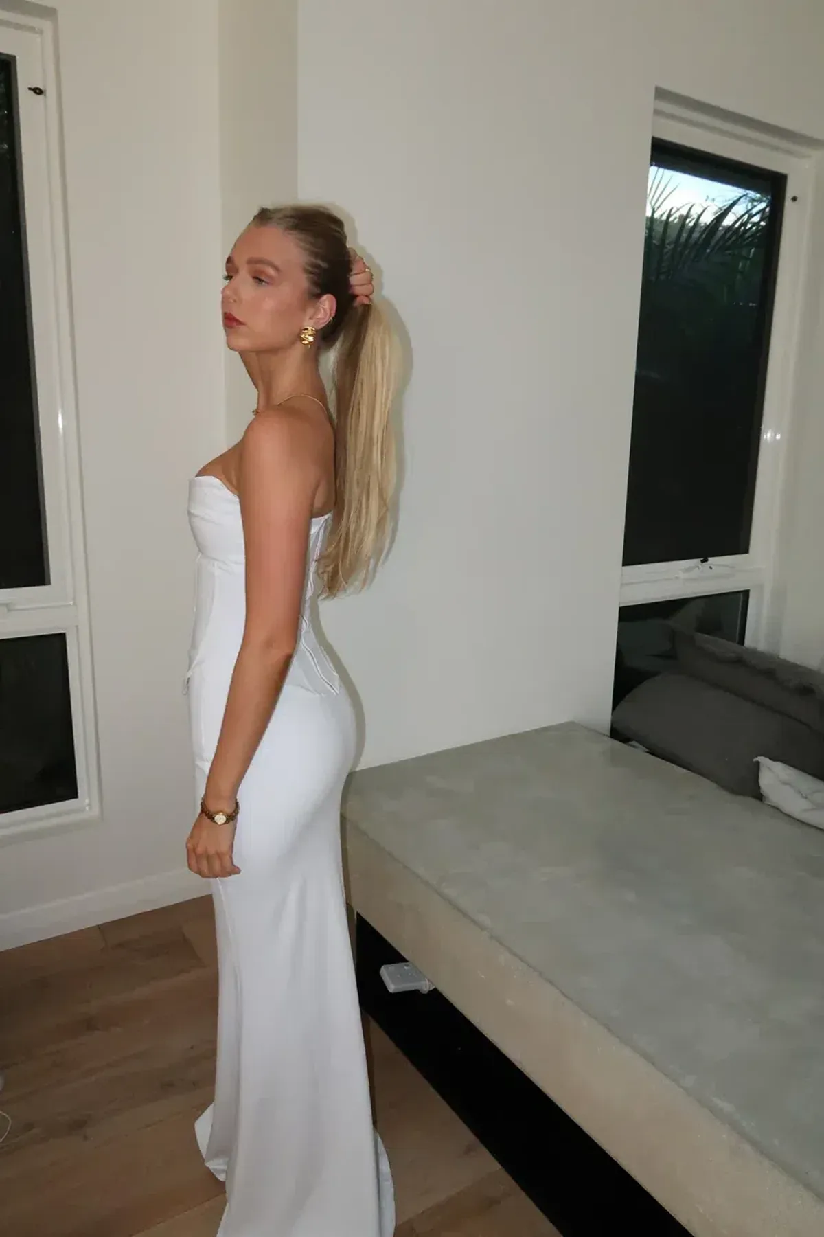 Hntr The Label Blanc Louie Gown White Size 8 - Image 2