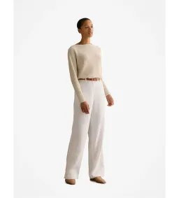 Trenery Cotton Linen Boat Neck Knit Ecru Size L/AU 14 for rent on The Volte - image 2