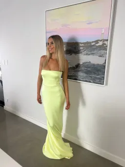 Alex Perry Cassidy Strapless Gown Lime Size 6 for rent on The Volte - image 1