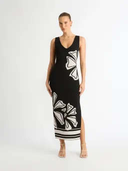 Sheike Knit Midi Dress Black Size 6 for rent on The Volte - image 1