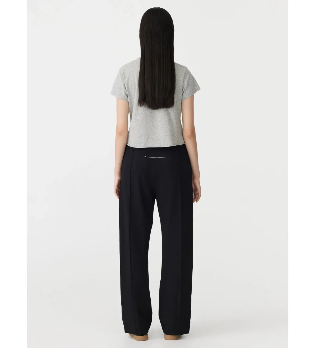Bassike Twill Pinstitch Detail Pant Black Size 3/AU 12 - Image 5