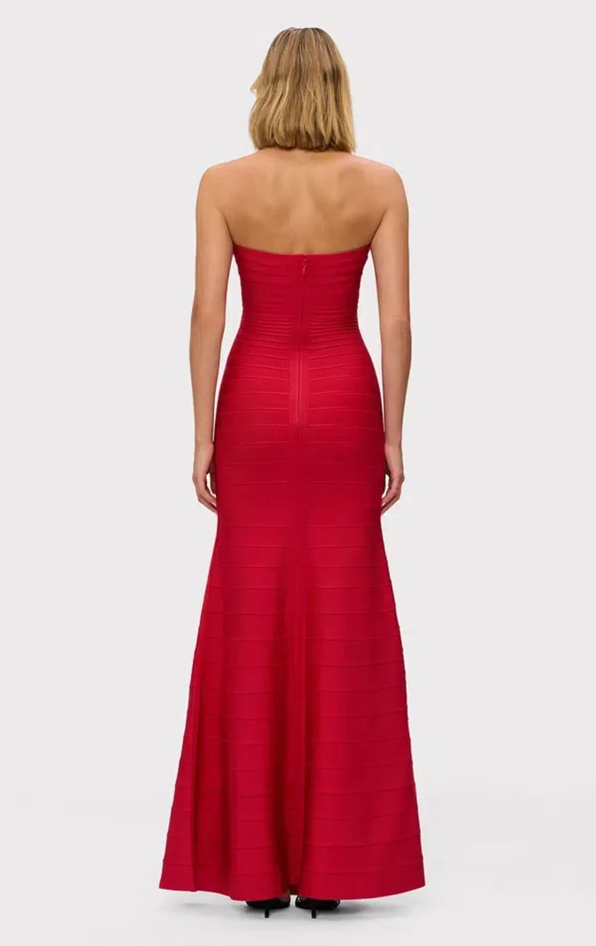 Herve Leger The Sara Maxi Gown Lisptick Red Size XS / Size AU 6 - Image 5