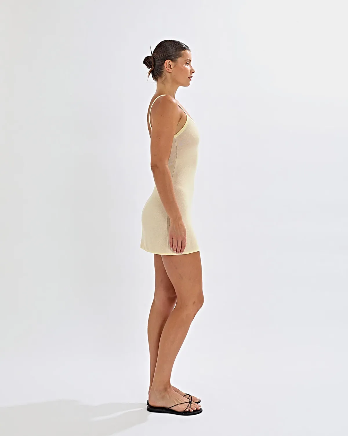 One Mile Mali Knit Dress Pale Yellow Size 8/S - Image 4