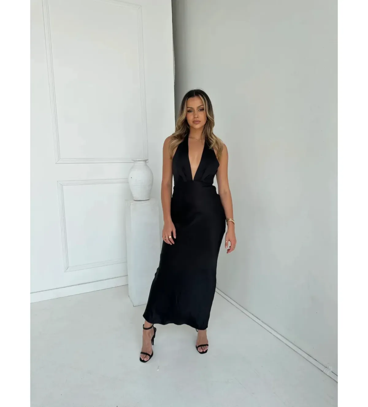 Little JC Boutique Black Andie Satin Size S / AU 8 - Image 2