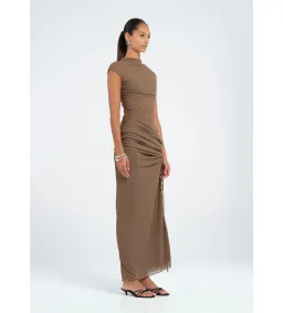 Benni Milo Mesh Maxi Dress Mushroom Size AU 12  for rent on The Volte - image 2