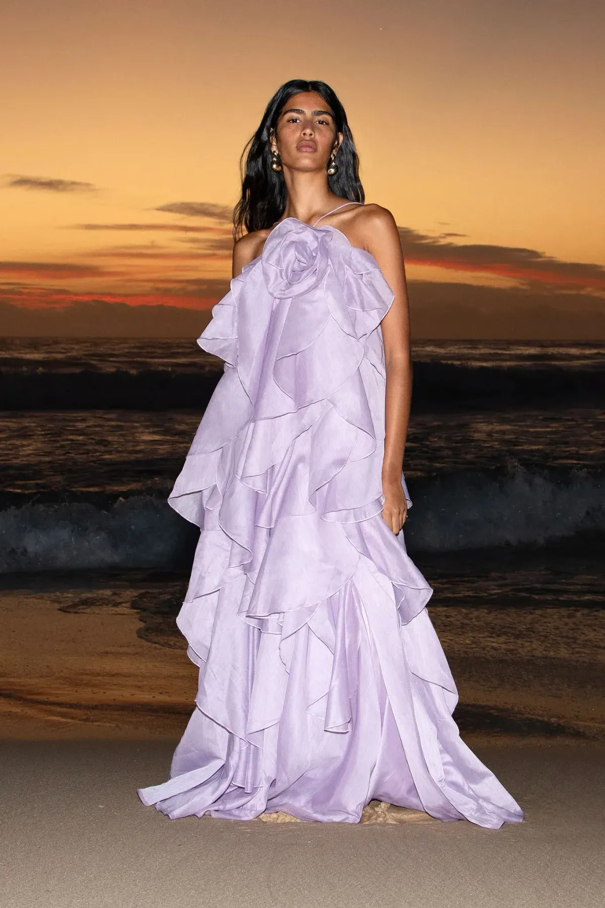 Aje Pandorea Layered Maxi Dress Lilac Size 8 - Image 4
