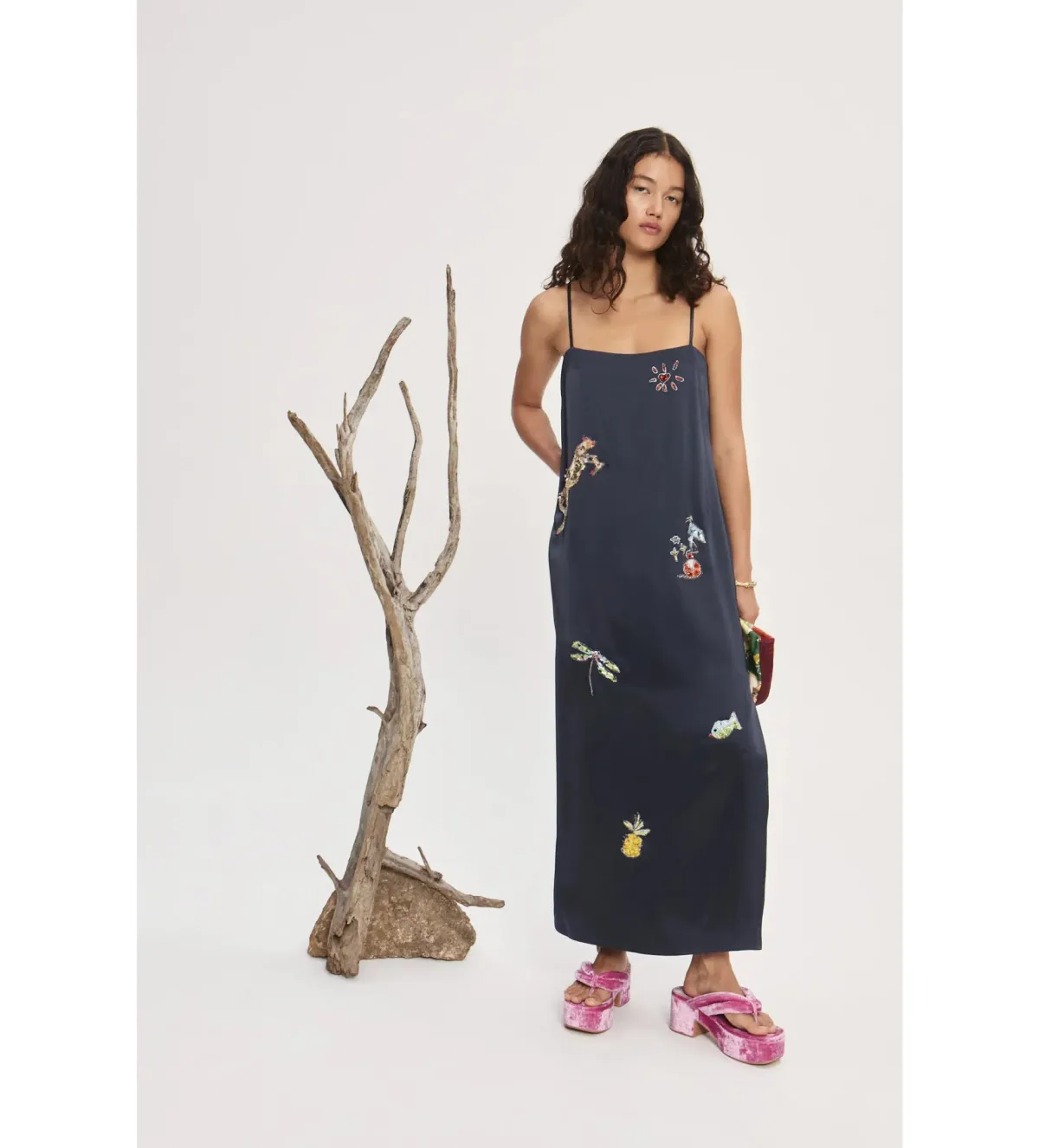 Alemais Fontaine Slip Midi Dress in Navy Size 6 - Image 1
