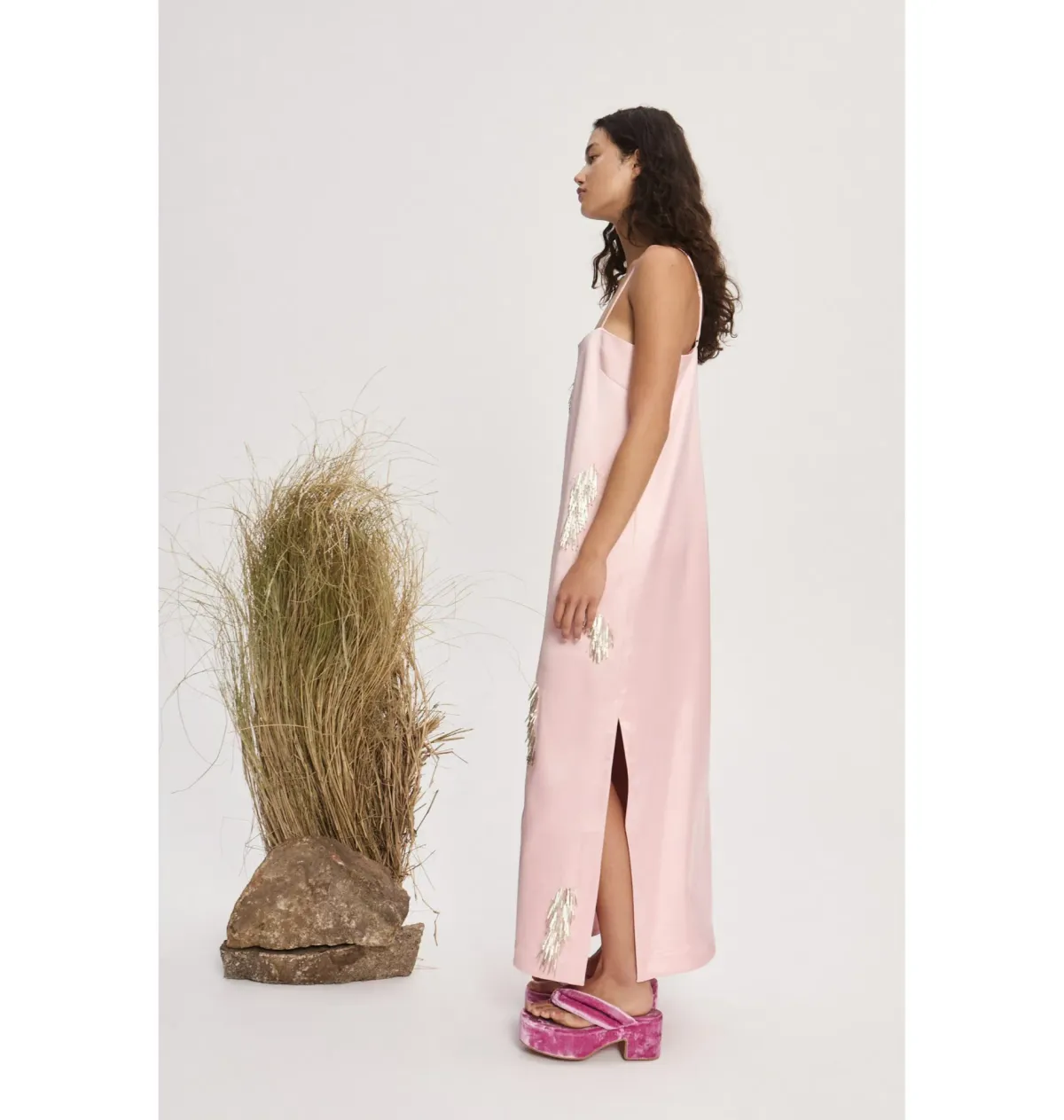 Alemais Cindy Embellished Slip Dress Pink Size AU 6  - Image 2