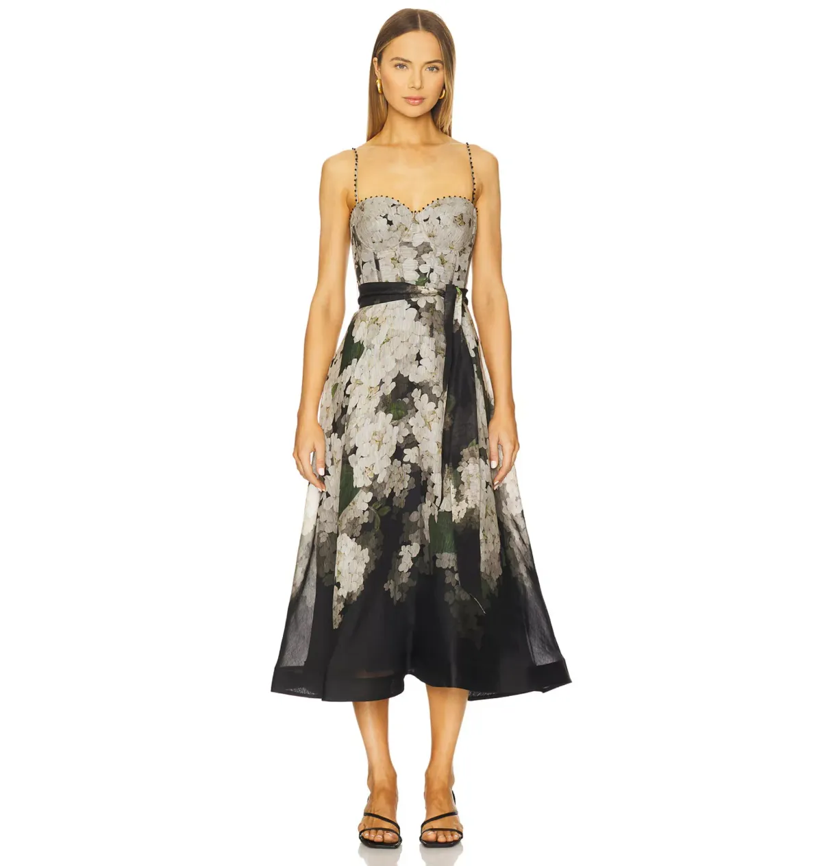 Zimmermann Balance Picnic Dress in Black Hydrangea 1 / AU 10 - Image 1