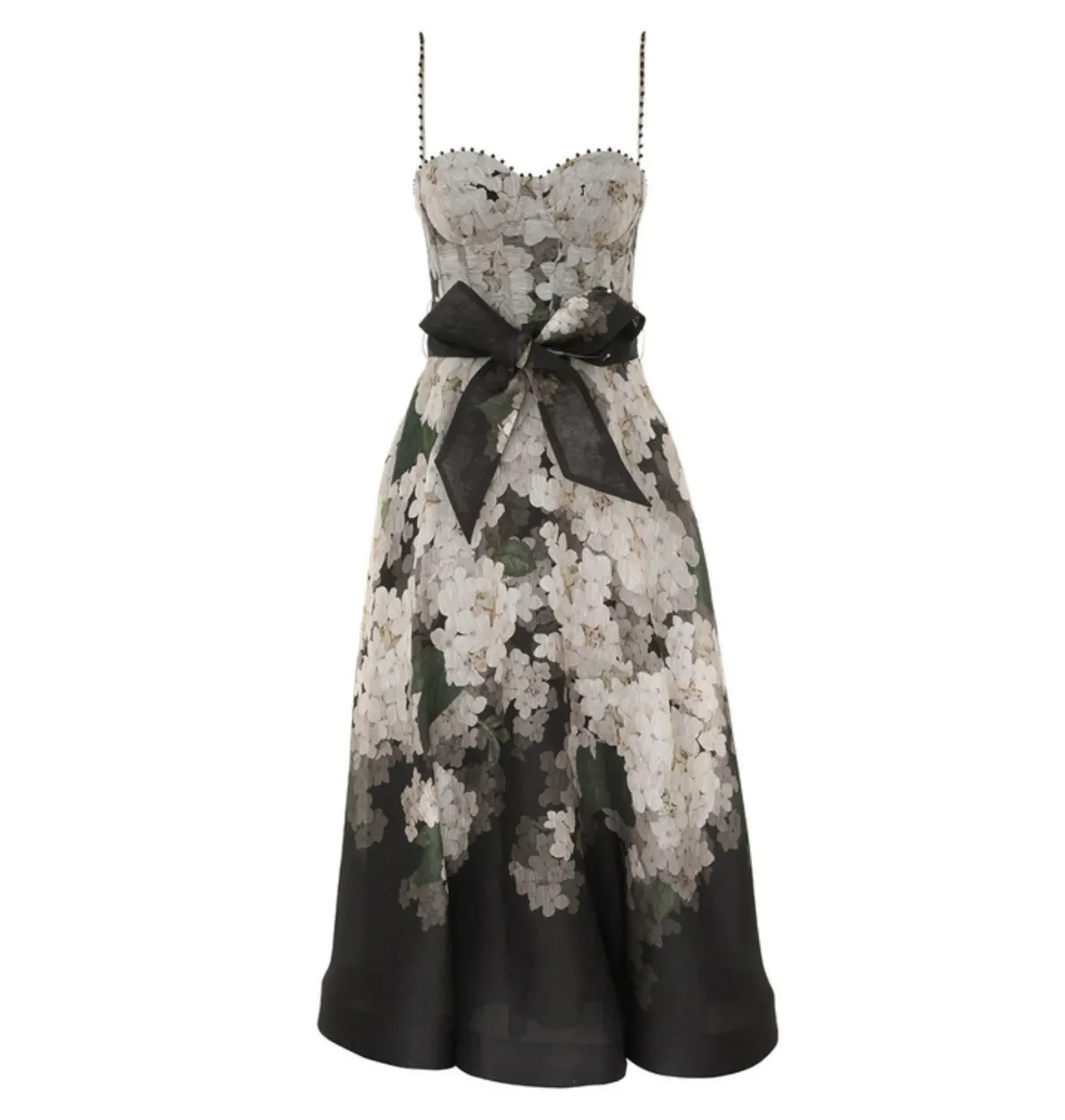 Zimmermann Balance Picnic Dress Black Hydrangea Size AU 8 - Image 3
