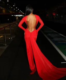Effie Kats Monaco Gown Red Size 8 for rent on The Volte - image 2