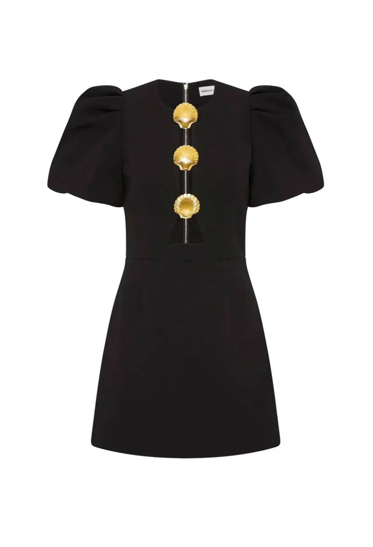Rebecca Vallance Sirene Puff Mini Dress in Black Size AU 18 - Image 4