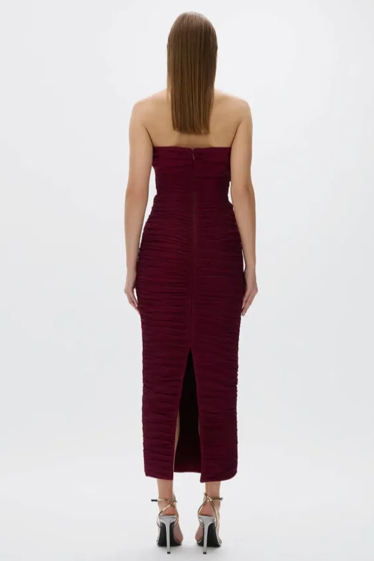 Rachel Gilbert Jensen Maxi Dress Merlot Size 8 - Image 3