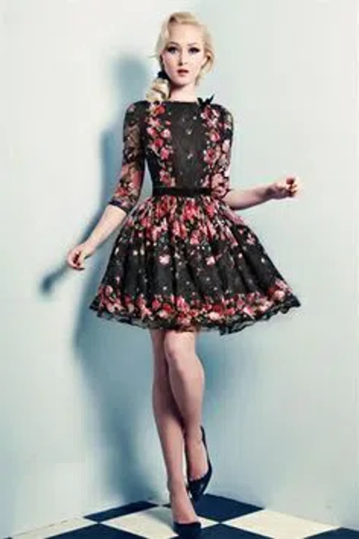 Wheels & Dollbaby French Holiday Floral Lace Dress in Black Size AU10/M - Image 3