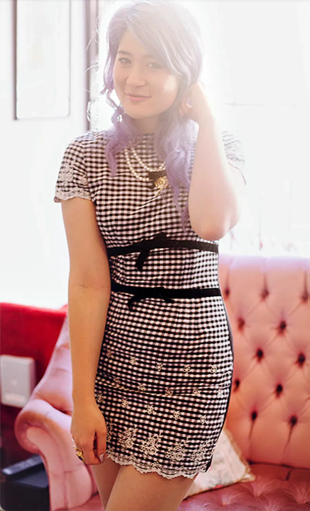 Wheels & Dollbaby Gingham Picnic Mini Dress Size M / AU 10 - Image 4