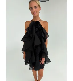 Aje Pandorea Layered Mini Dress Black 10 for rent on The Volte - image 1