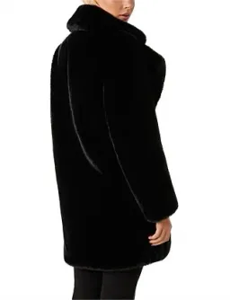 Forever New Iggy Belted Longline Fur Coat Black Size 12  for rent on The Volte - image 4