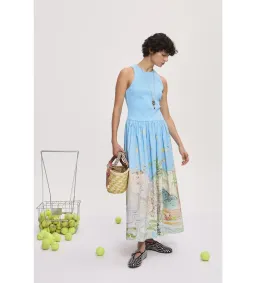 Alemais Anouk Tank Midi Dress Blue Print Size 8 for rent on The Volte - image 2