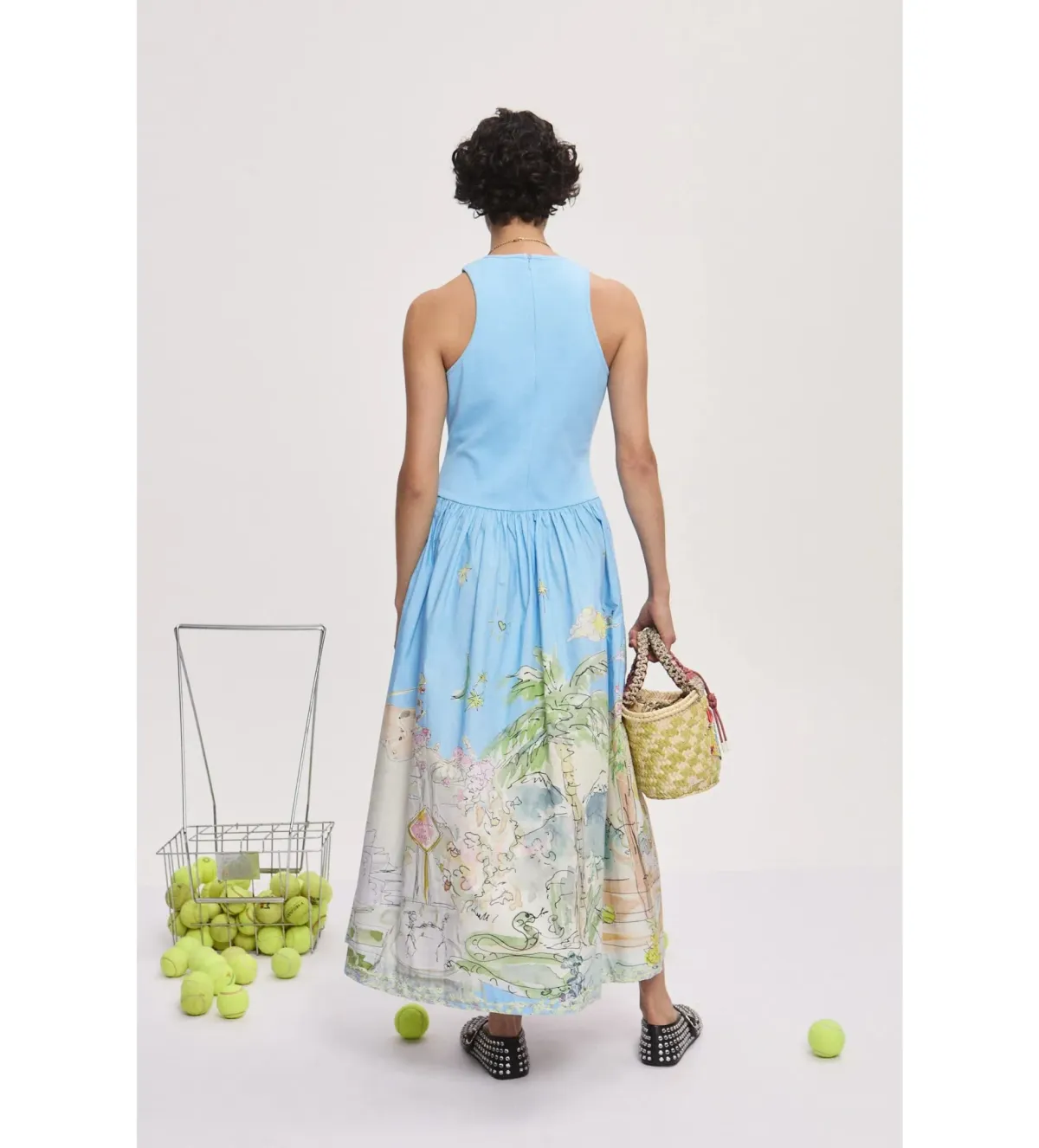 Alemais Anouk Tank Midi Dress Blue Print Size 8 - Image 4
