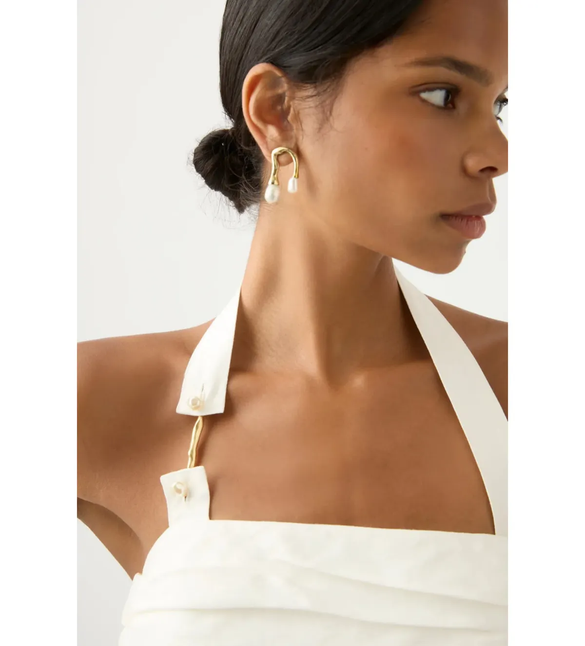 Aje Mika Draped Split Maxi Dress Cream Size 10 - Image 2