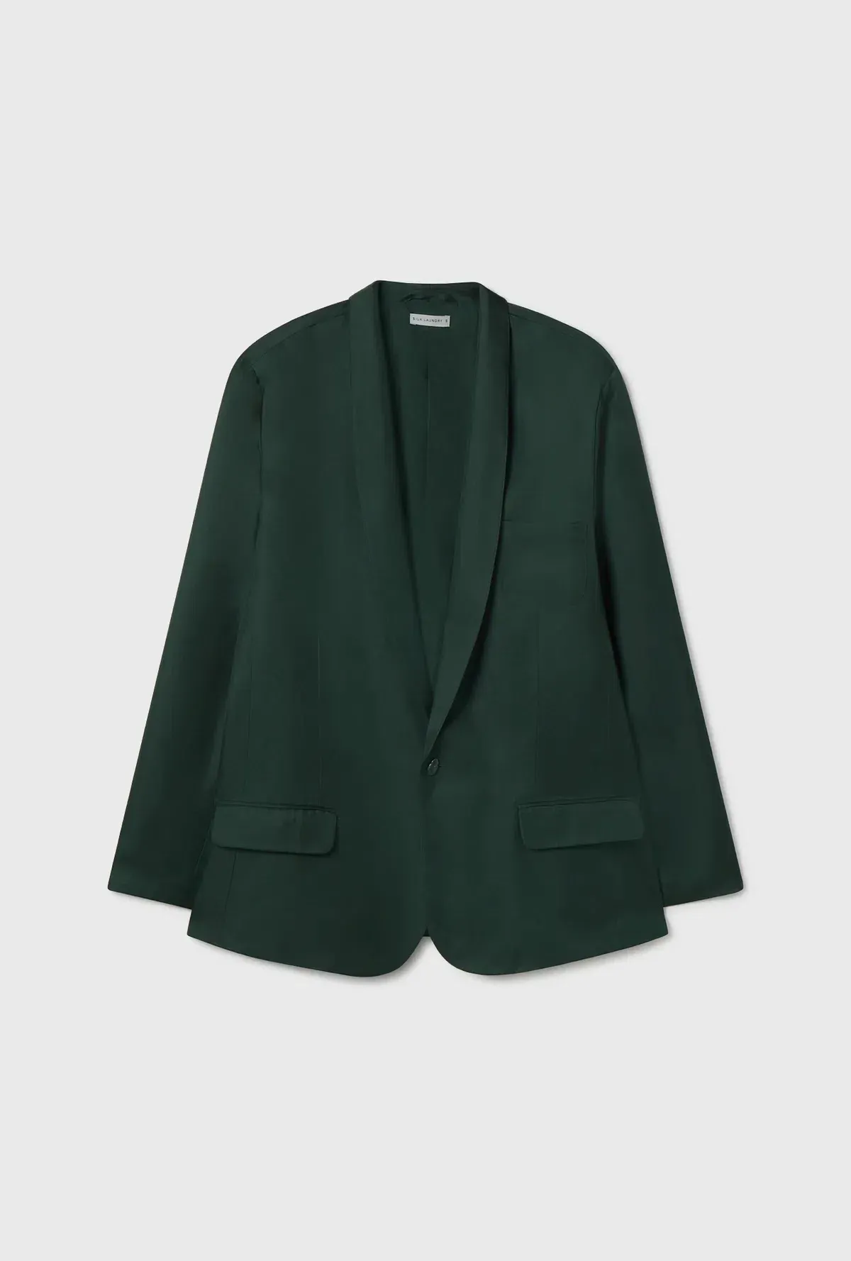 Silk Laundry Twill Miami Blazer Scarab Green Size 8/S - Image 4