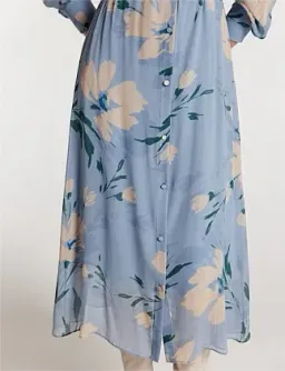 Perri Cutten Esther Silk Dress Midi Dress Blue Print  Size 8  for rent on The Volte - image 5