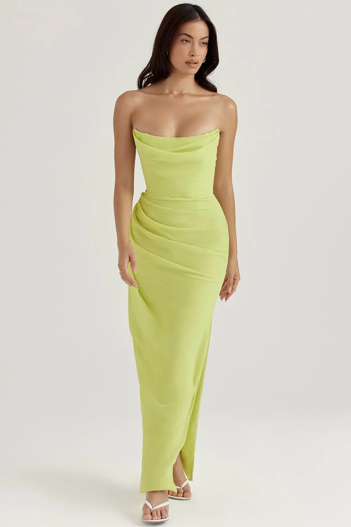 House Of CB Adrienne Lime Strapless Gown Maxi Size AU 6 - Image 7