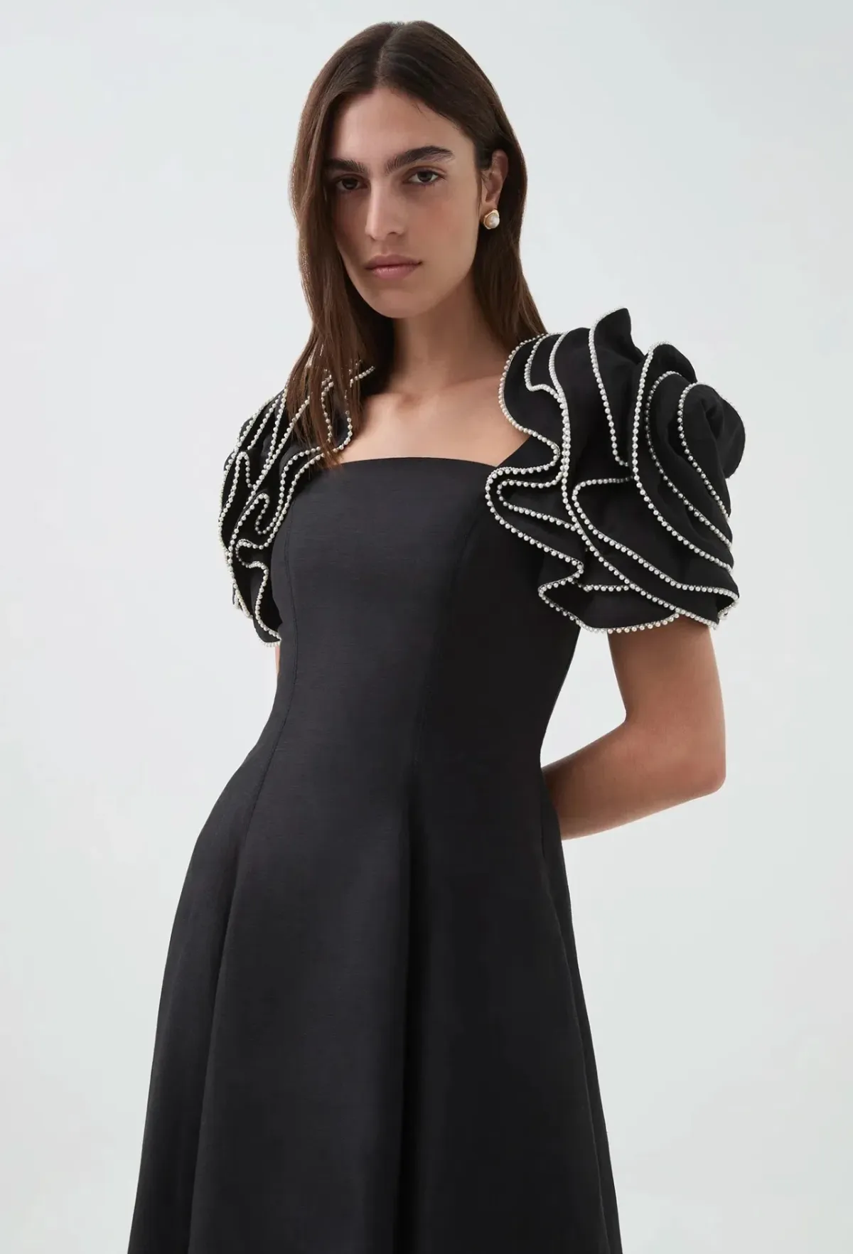 Aje Twyla Midi Dress Black Size AU 16 - Image 3