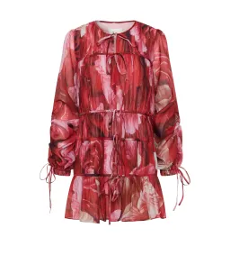 Aje Flora Mini Dress Prismatic Floral Red Size AU 16 for rent on The Volte - image 7