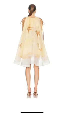 Zimmermann Balance Plunge Mini Dress Yellow Seascape Size 0p/AU 6 for rent on The Volte - image 5
