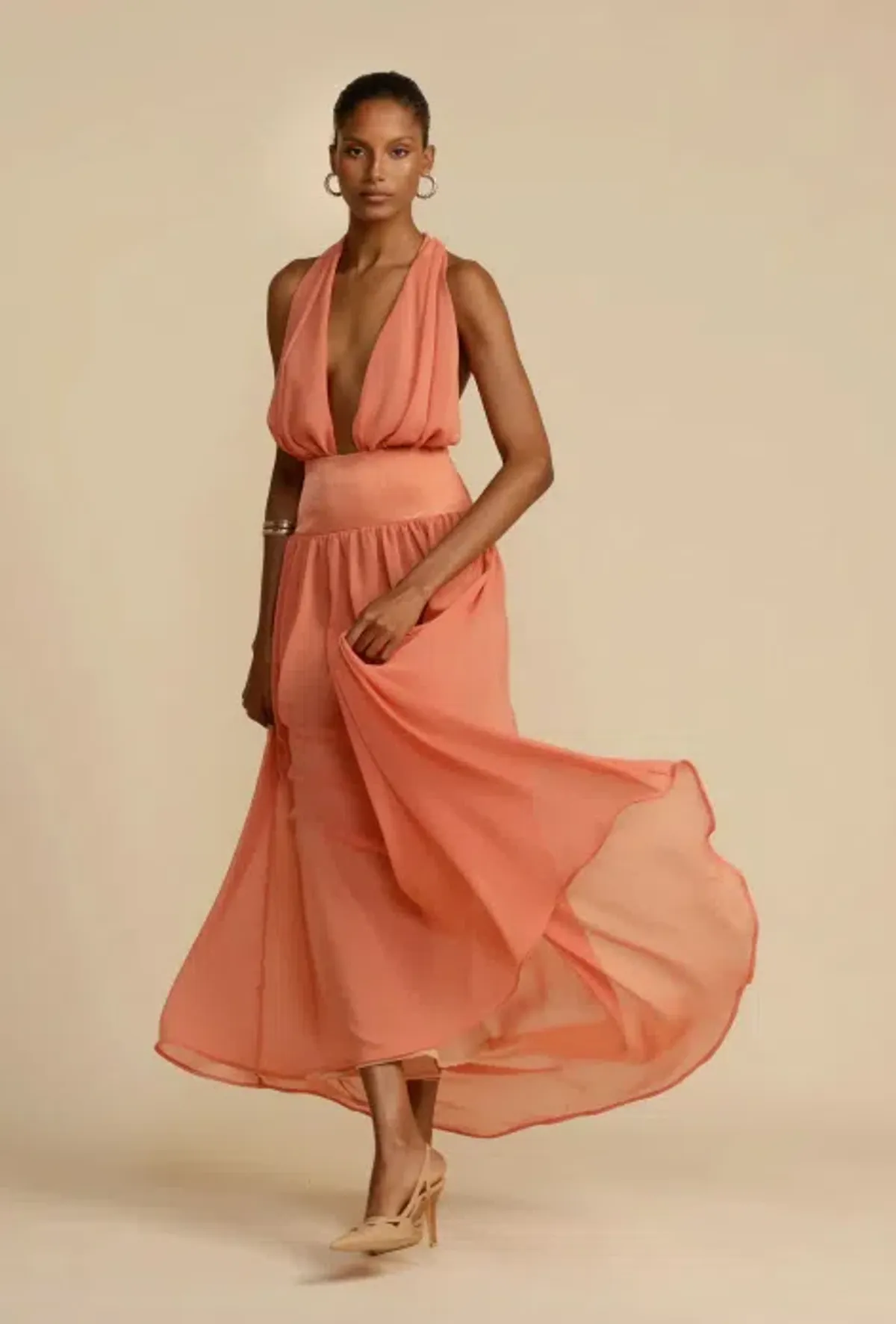 Arcina Ori Serena Maxi Dress Coral Size S / AU 8 - Image 1