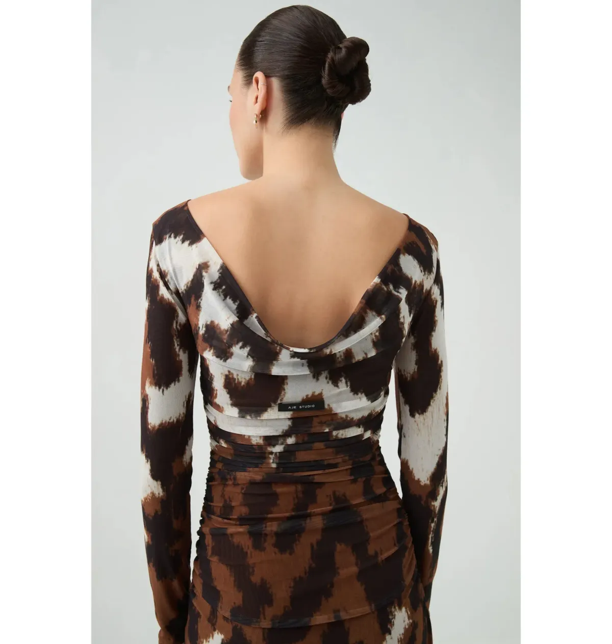 Aje Sym Long Sleeve Dress Wild Abstract Size M / AU 10 - Image 4