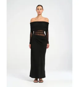 Benni Yasmin Off Shoulder Maxi Dress Black Size 6 for rent on The Volte - image 1