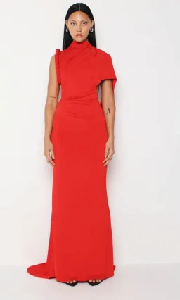 Kourh NEON MAXI DRESS | RED - Size small for rent on The Volte - image 1