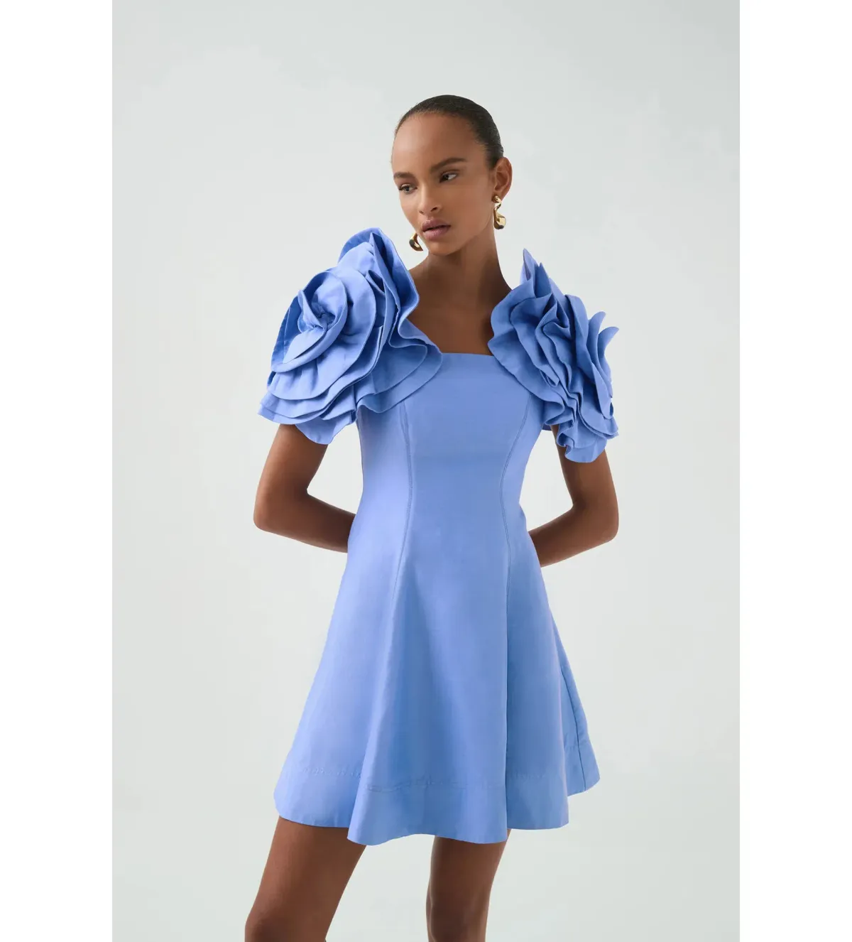 Aje Twyla Mini Dress Oyster Blue Size 8 - Image 2