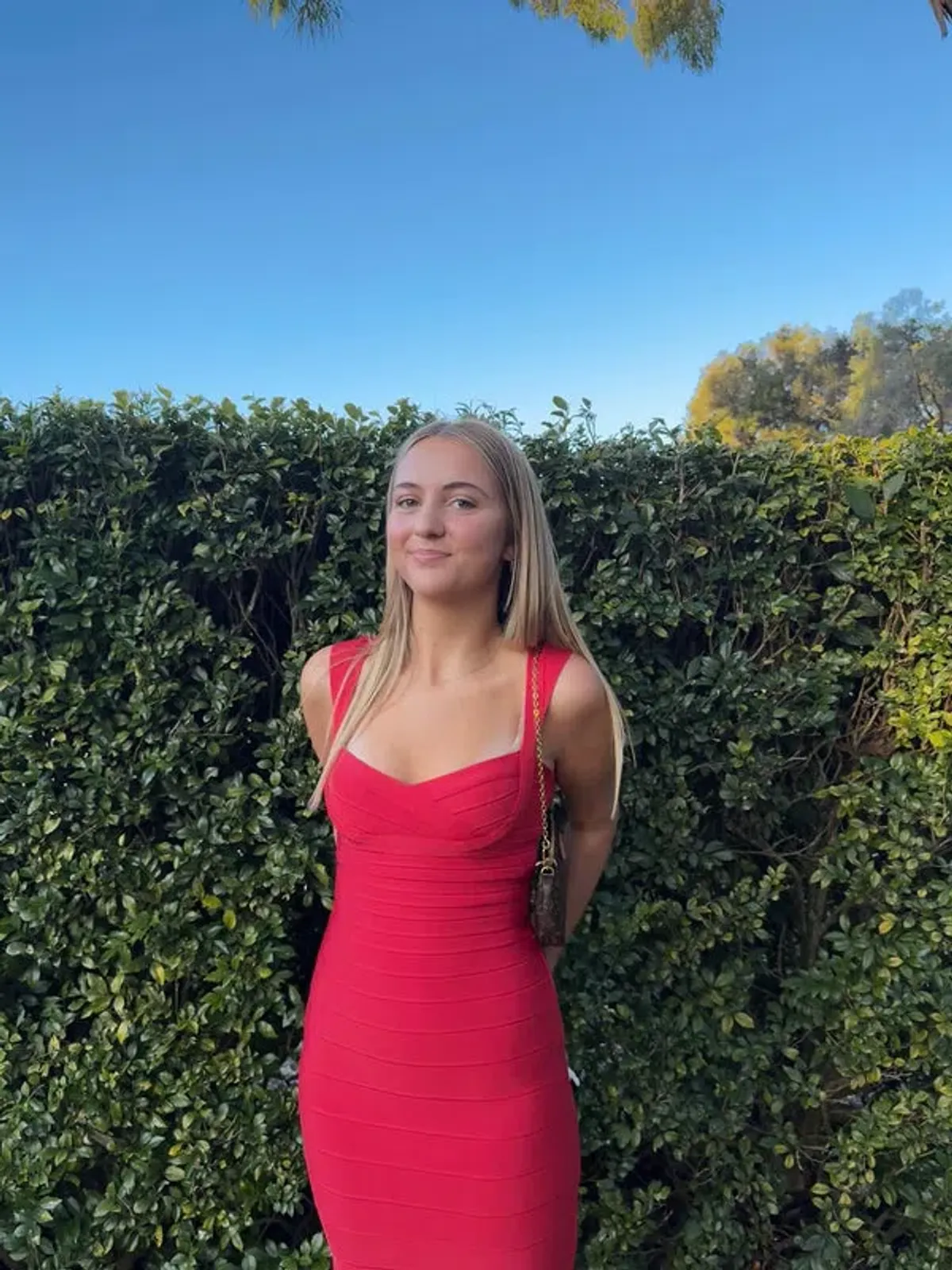 Herve Leger Sweetheart Gown Red Size M / AU 10 - Image 3