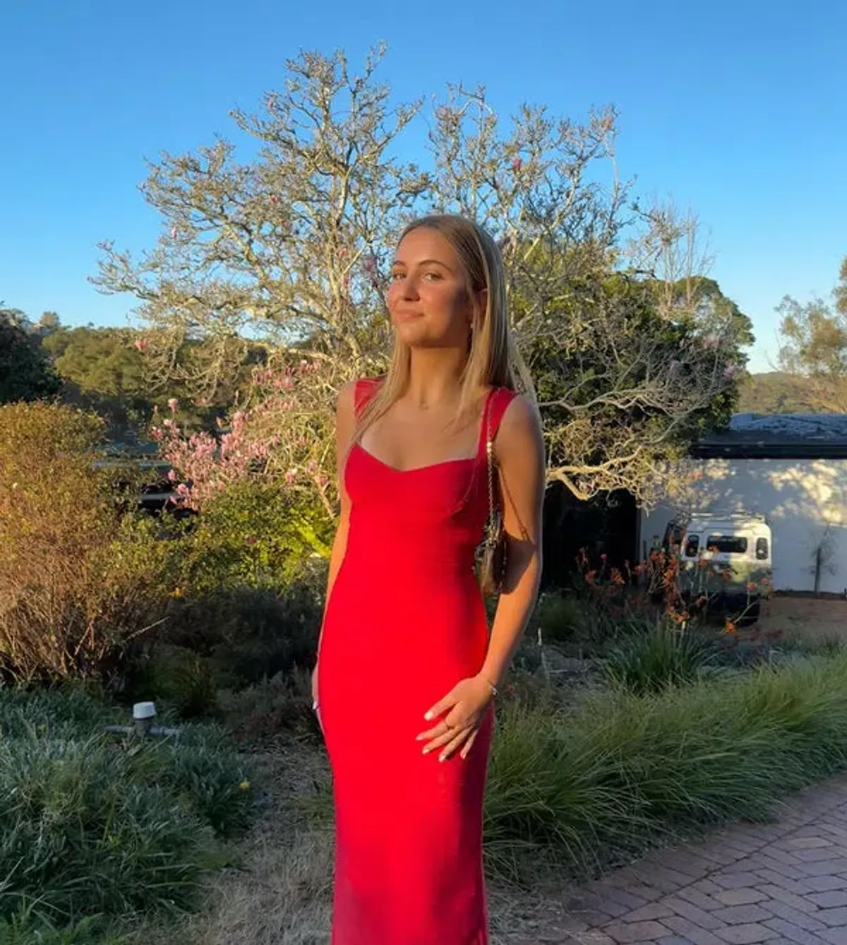 Herve Leger Sweetheart Gown Maxi Red Size AU 6 - Image 4