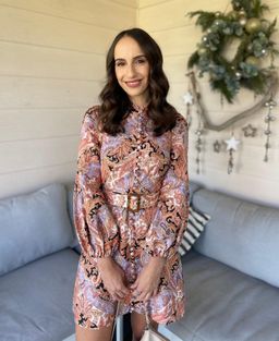 Zimmermann Botanica Chevron Mini Dress Chevron Paisley Size 6 for rent on The Volte - image 2